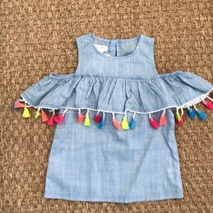 Chambray tassel top 2t-3t